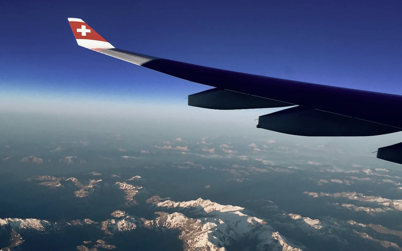 Switzerland view from airplane